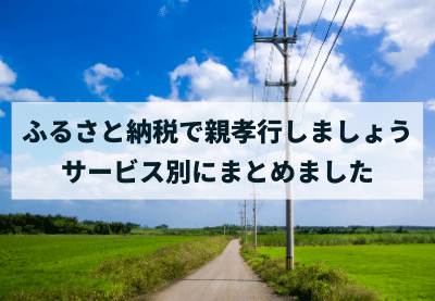 ふるさと納税で親孝行しましょう サービス別にまとめてみました